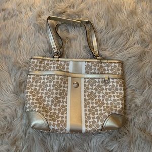 COACH Chelsea Gold Stripe Purse Tote Bag